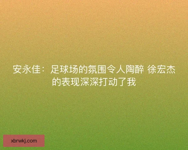 安永佳：足球场的氛围令人陶醉 徐宏杰的表现深深打动了我